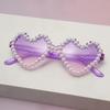 Mosaic Heart Sunglasses for Women Pearl Beaded Love Heart Sun Glasses Candy Gradient Color Eyewear UV Protection Party Gifts