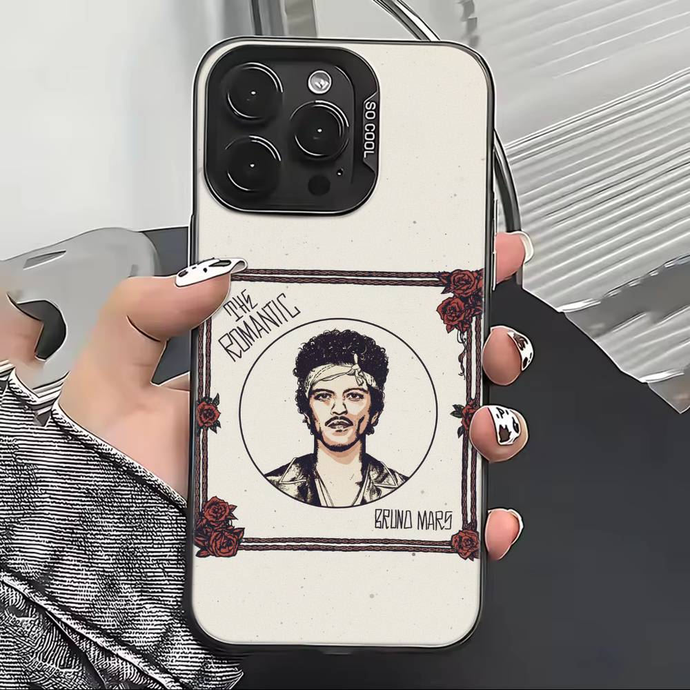 Singer Bruno M-Mars Phone Case For iPhone 17,16,15,14,13,12,11 Plus,Pro Max,XS,Colorful Silver Black Cover