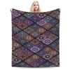 Warm Soft Blankets Girls Boys Airplane Travel Retro Bohemian Woven Pattern   Blanket  For Couch Chair Fashion Sofa Bed Cover