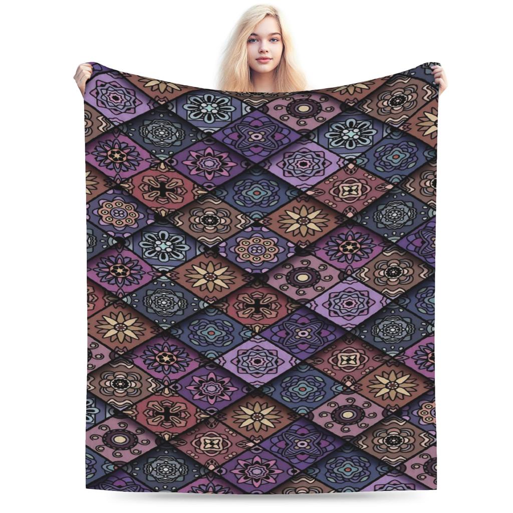 Warm Soft Blankets Girls Boys Airplane Travel Retro Bohemian Woven Pattern   Blanket  For Couch Chair Fashion Sofa Bed Cover