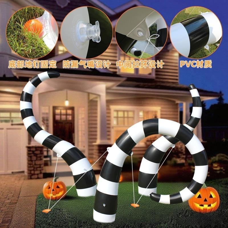 Inflatable Halloween Sandworm Column Ghost Tentacle, Yard Decoration PVC Outdoor Garden Porch, Party Haunted House Decor Ornamen