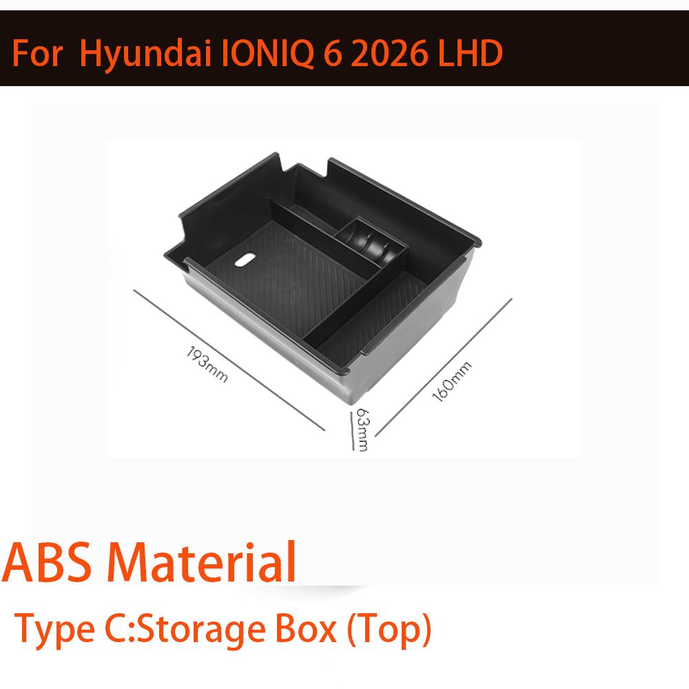 Car Interior Storage Box (Top and Bottom) Cover Trim Moulding Car Modification Accessories For Hyundai IONIQ 6 -2026 LHD RHD
