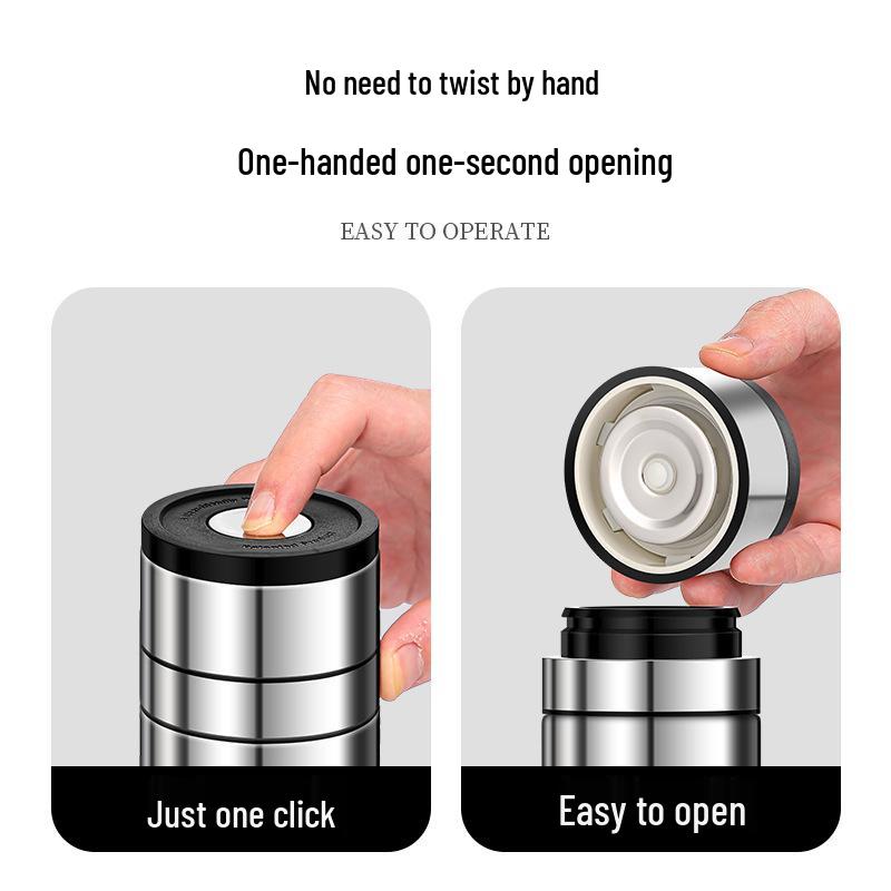 New 316 Stainless Steel Insulated Cup with Quick-Open Lid and Tea Separator