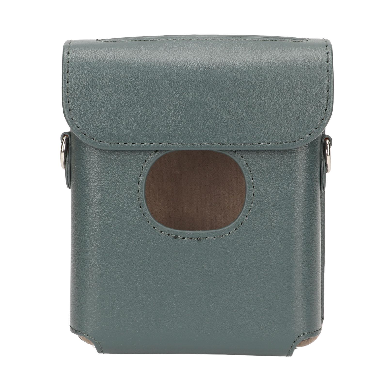 

Чехол для переноски из искусственной кожи Винтажная сумка для камеры против царапин с плечевым ремнем для FujiFilm Instax темно-зеленого