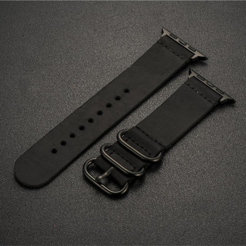 

Модный винтажный кожаный ремешок с пряжкой для Apple Watch Series ultra2 9 8 7 6 5 SE 38 40 42 44 мм 41 45 49 мм ремешок для часов для iWatch ремешок аксессуары 38 40 41mm чёрный