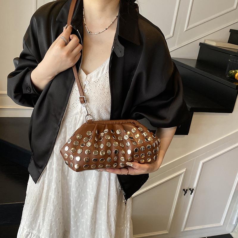Rivet Style Punk Decoration Women Casual Shoulder Crossbody Bag For Daily Use
