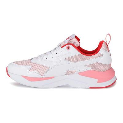 X-Ray Mesh Fabric Lace-Up Shock Absorbing Durable Low-Top Casual Shoes Women Sneaker White 374122-06