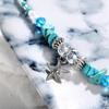 F506 Han Zhi Shang European/American Beach Anklet: Starfish Pendant with Vintage Rice Beads