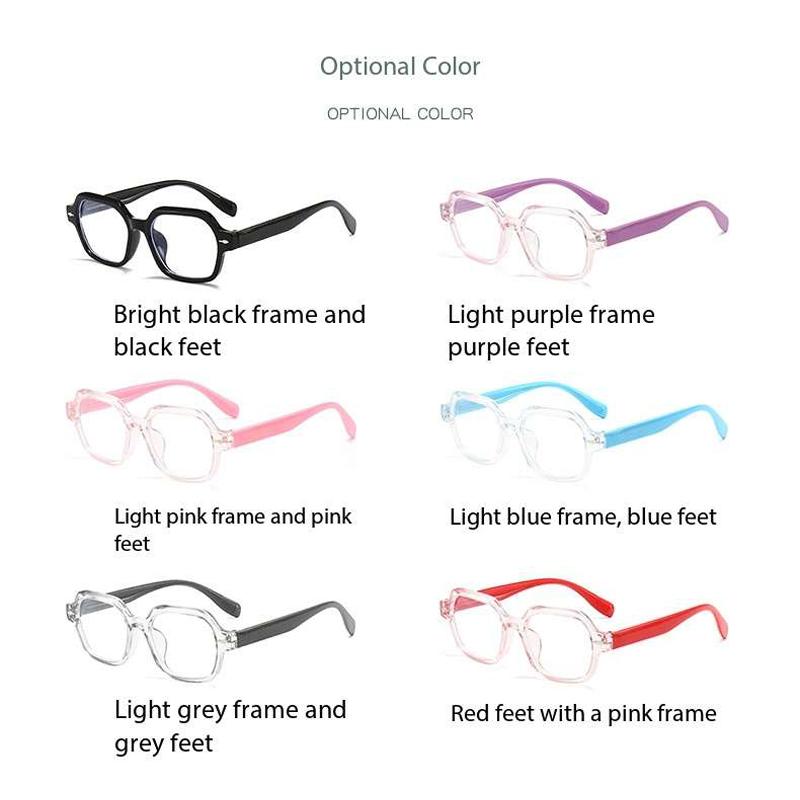 Kids Anti Blue Light Glasses, Polygon Square Frame Computer Eyewear, Multiple Colors Eye Protection for Boys & Girls
