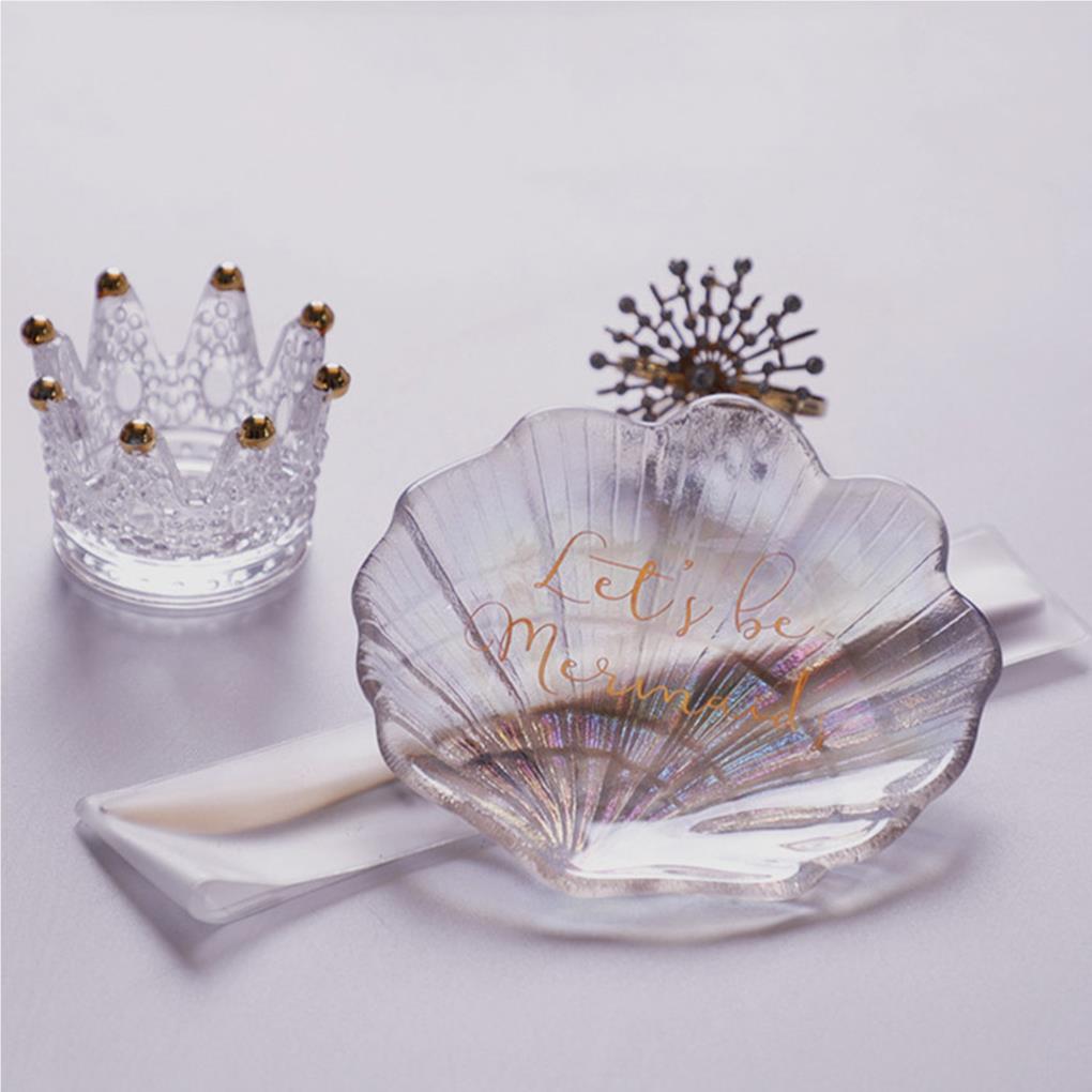 Muschelform Teller Ring Schmuckschale Tablett Glas Textur Foto-Requisiten Haushalt Restaurant Nachttische Dekoration