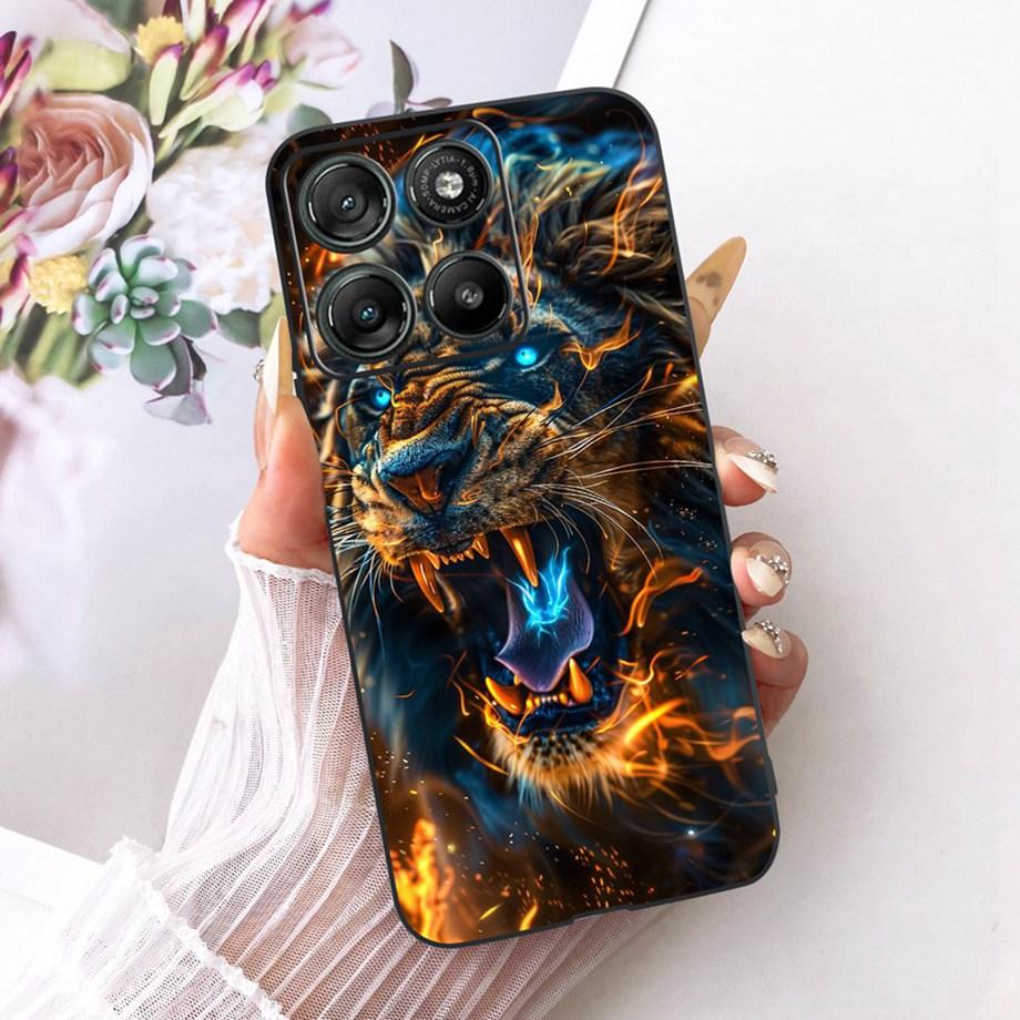 For Motorola G77 5G Moto G67 5G Phone Case Soft Black Silicone Cover Butterfly Dragon Cat Floral Painting Bumper Funda