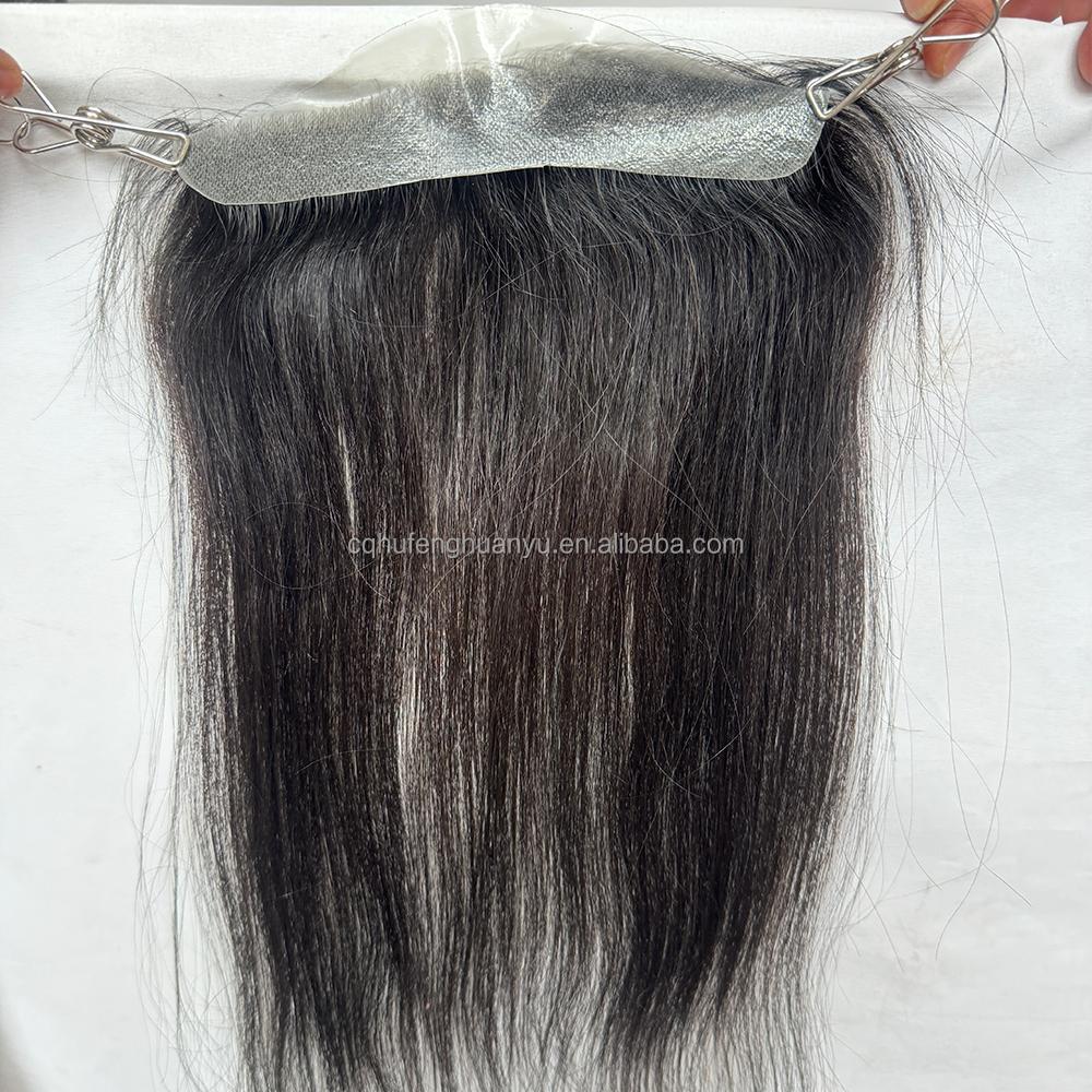 Invisible Women s Receding Hairline Topper 13 Inch Seamless PU Skin Base Glue-on Hairpiece for Thinning Forehead