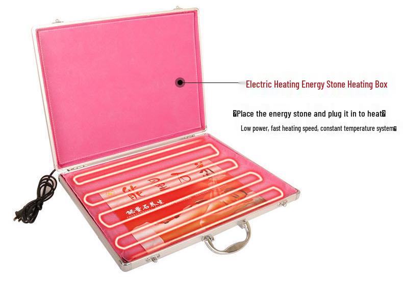 20-Piece Volcanic Energy Stone Massage Set with Heating Box and Essential Oil