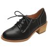 Chunky Heel Retro Leather Shoes British Style High Heel Single Shoes Casual Shoes Fashionable Versatile Women's Shoes