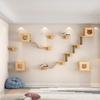 In Stock Wall-Mounted Solid Wood Cat Climbing Frame, Cat Tree, and Scratching Post