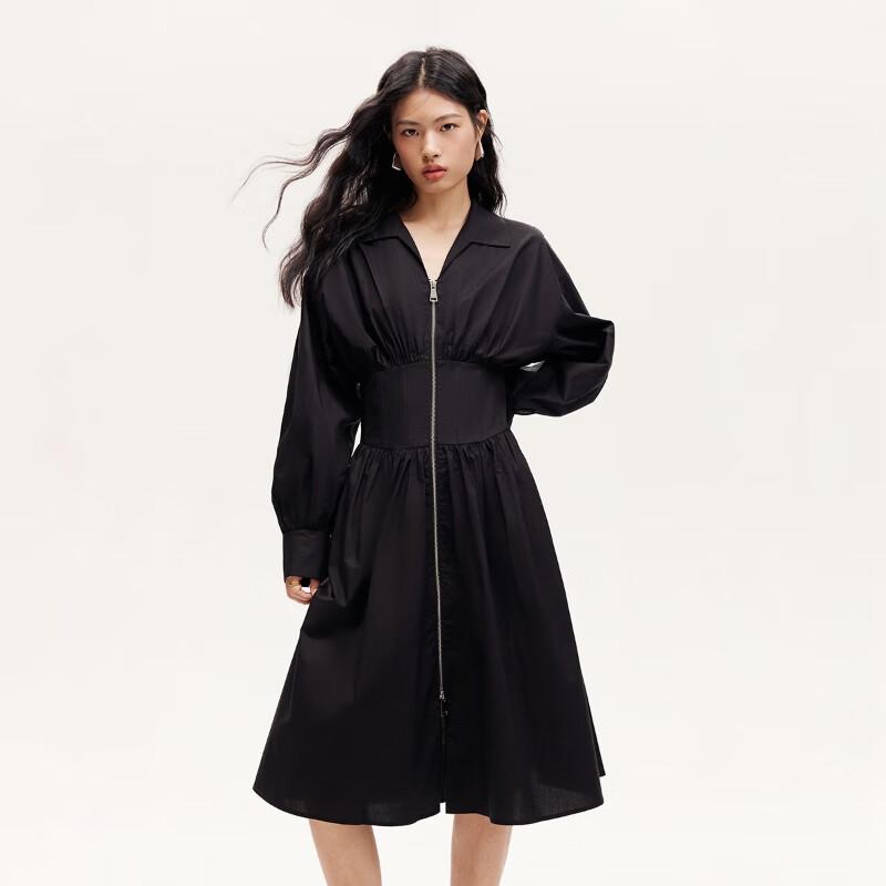 VEROMODA Women's Black A-Line Shirt Dress