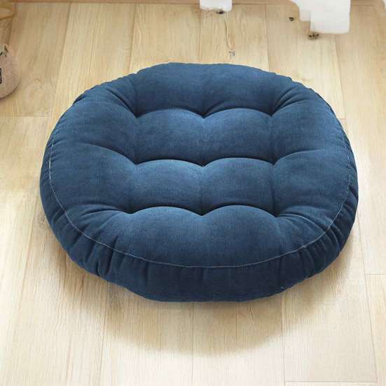Stress Relief Hip Support Pillow Round Corduroy Chair Cushion, 16.5 Inch Ultra Soft Seat Pad, Plump Bread Style Cushion Washable for Floor Reading
