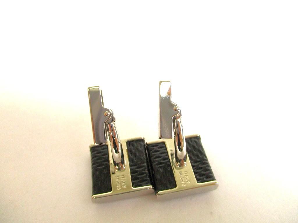 Authentic LOUIS VUITTON Damier Graphite Steel Black Leather Cufflinks Cuffs #9686  Seller Refurbished