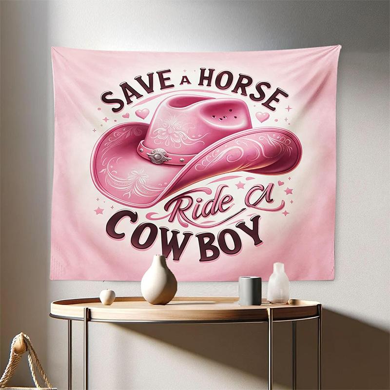 Save A Horse Cowboy Background Cloth Hanging Cloth Bedroom Bedside Decorative Wall Cloth Rental Dormitory Tapestry