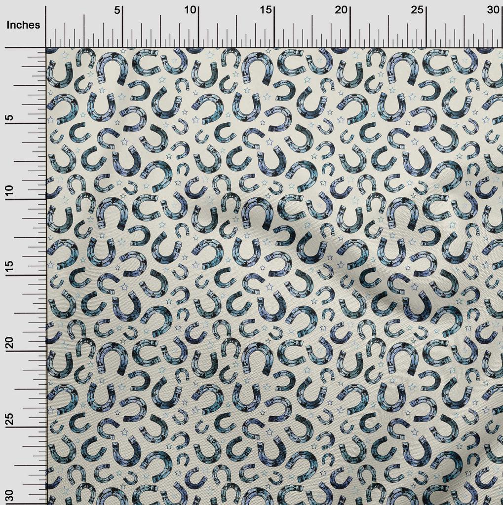 oneOone Cotton Poplin Blue Fabric Cowboy Fabric For Sewing Printed Craft Fabric By The Yard 42 Inch