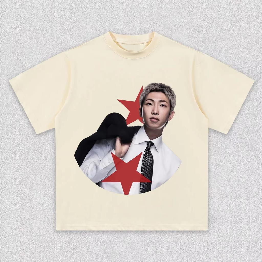 Summer Hot Sale BTS World Tour Arirang RM Graphics Merch 2026 Kpop Unisex T Shirt Fashion Cotton Harajuku Hip Hop Punk T-shirt
