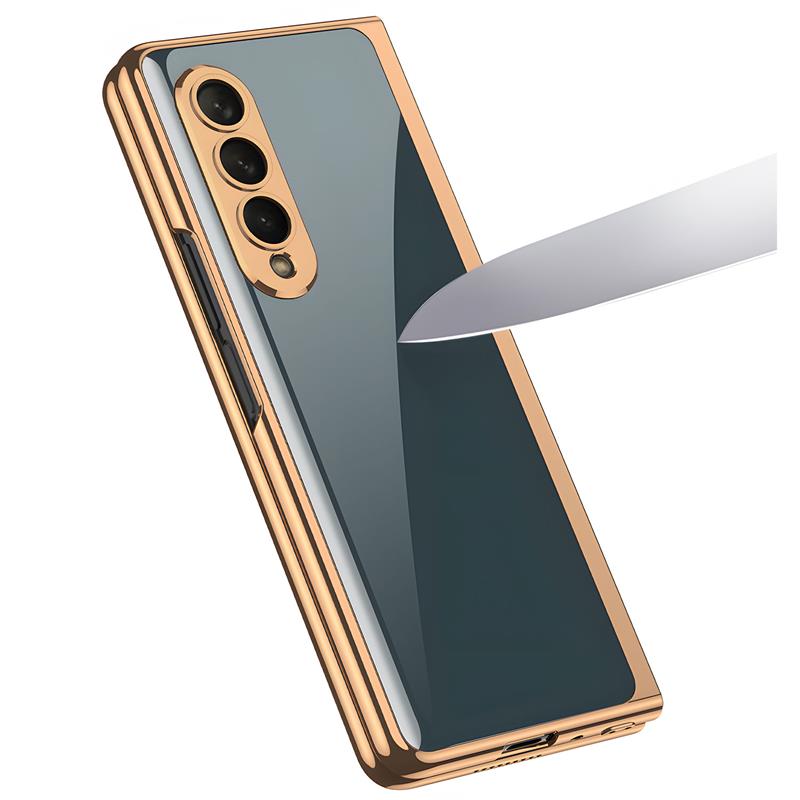 Luxury Electroplated Frame Phone Cover For Samsung Galaxy Z Fold 4 Case Camera Protection Covers For Galaxy Z Fold4