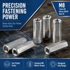 10pcs Straight Fitting Hex Coupling Nut Zinc Plated Hexagonal Sleeve Nut  For Machinery Industry