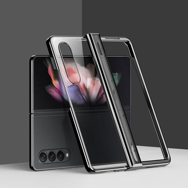 

Складной прозрачный чехол для телефона Samsung Galaxy Z Fold 4 5g с защитой шарнира Прозрачный противоударный чехол Защитная крышка из ПК Samsung Z Fold 4 чёрный