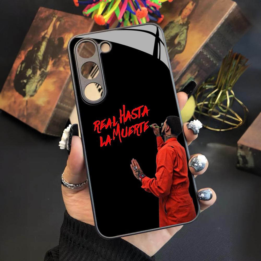 Fashion Hot Rapper Anuel AA Phone Case For Samsung Galaxy S26 S25 S24 S23 S22 S20 S21 Ultra Plus Fe Colored Silver Cover
