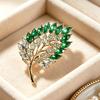 High-end Luxury Leaf Brooch, Exquisite and Luxurious Suit Lapel Pin, Niche Premium Design Brooch, Clothing Accessory