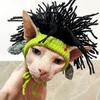 Cute Funny Cat Hat Elastic Punk Style Pet Hat Adjustable For Cosplay Costume Pet Accessories Hairless Cats