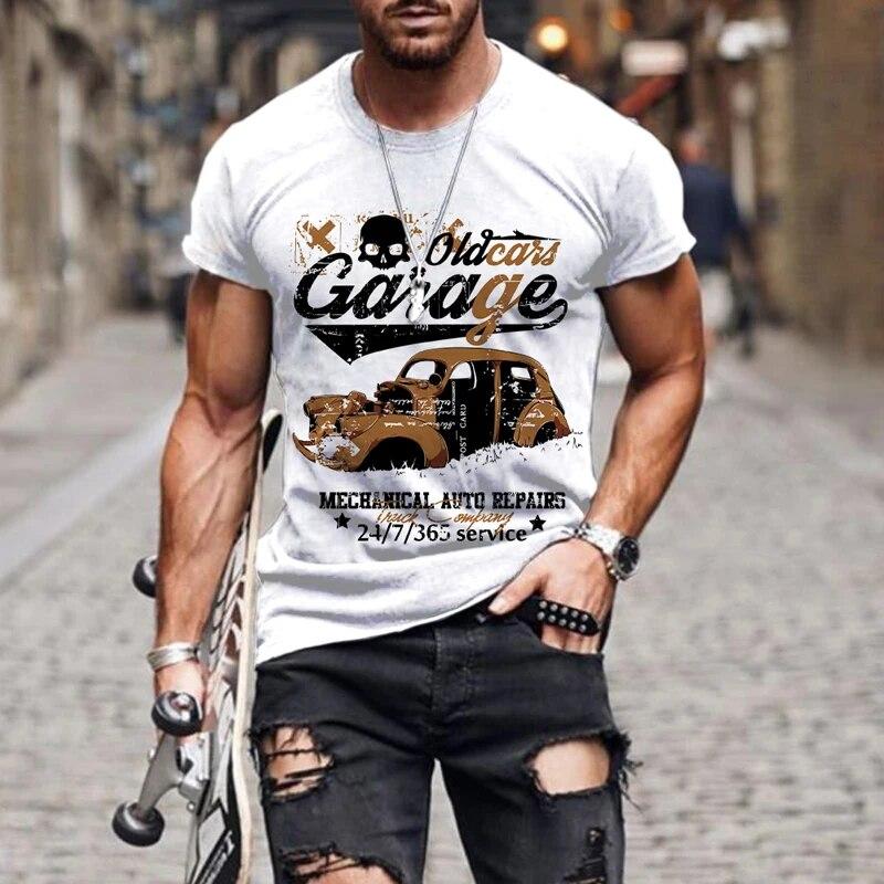 Мужская футболка с изображением мультяшного автомобиля — фото 6