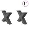 Vidaxl Coffee Table Legs, 2 Pcs, Anthracite, 60X(30-31) Cm, Steel