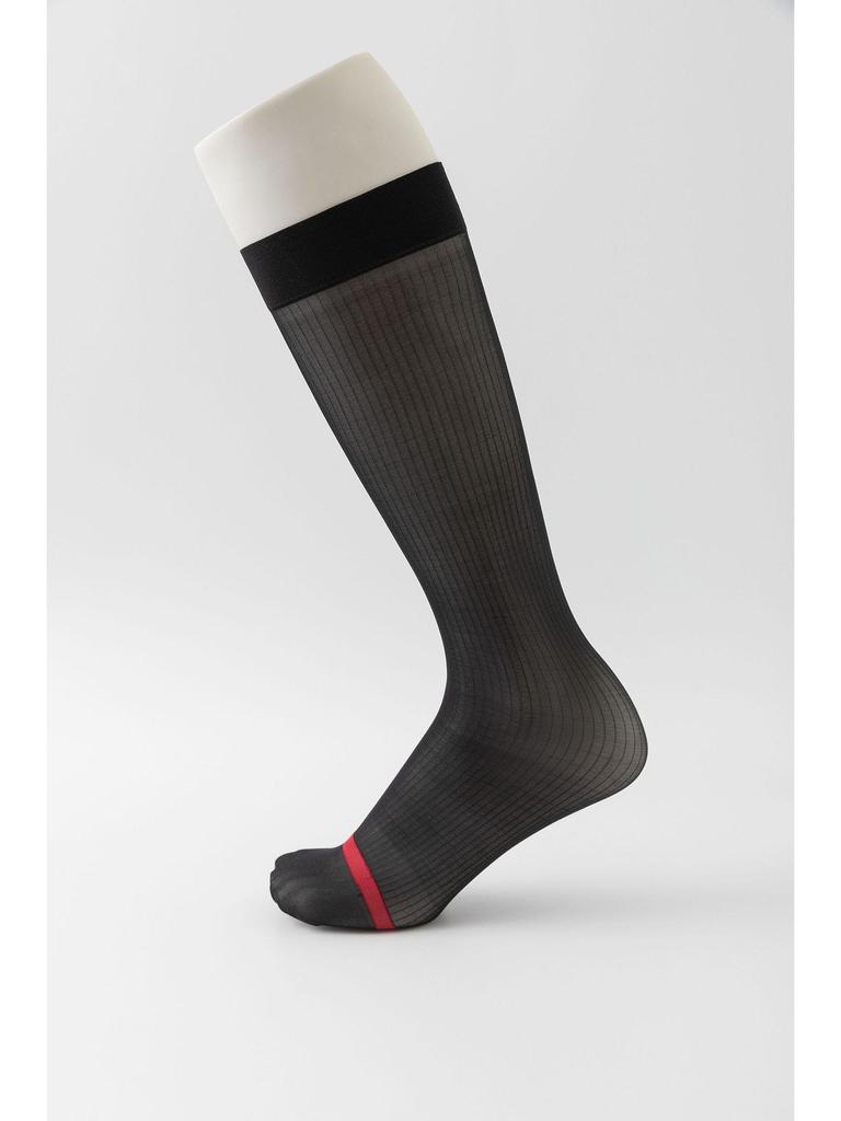 Men's Black Pinstripe Silk Socks for Business Formal Wear