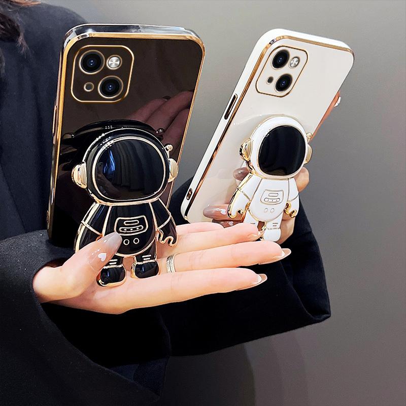 For Xiaomi 15T Pro Case Shining Astronaut Spaceman Bracket Holder Design soft plating For Xiaomi 15T Back cover