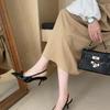 Fashion New Style Fashion Design Slingbacks Butterfly-knot Women Pumps Sexy Pointed Toe Thin Heels Stripper Party Shoes Large Size 35-43