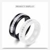 Bague en céramique européenne américaine: Potterie Noire et Blanche Sertie de Diamants 6 mm pour Étudiants