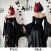 JUNDOMECY Sexy Black Witch Cosplay Costume for and Wizard Plus Includes Long and Knee Perfect for Halloween Stage School Cultural and Recitals