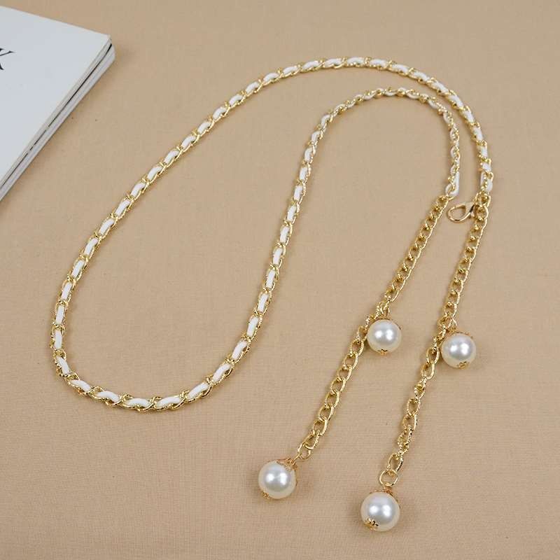 

Fashion Elegant Pearl Waist Chain For Women Stylish Thin Waist Belt Dresses For StyleC