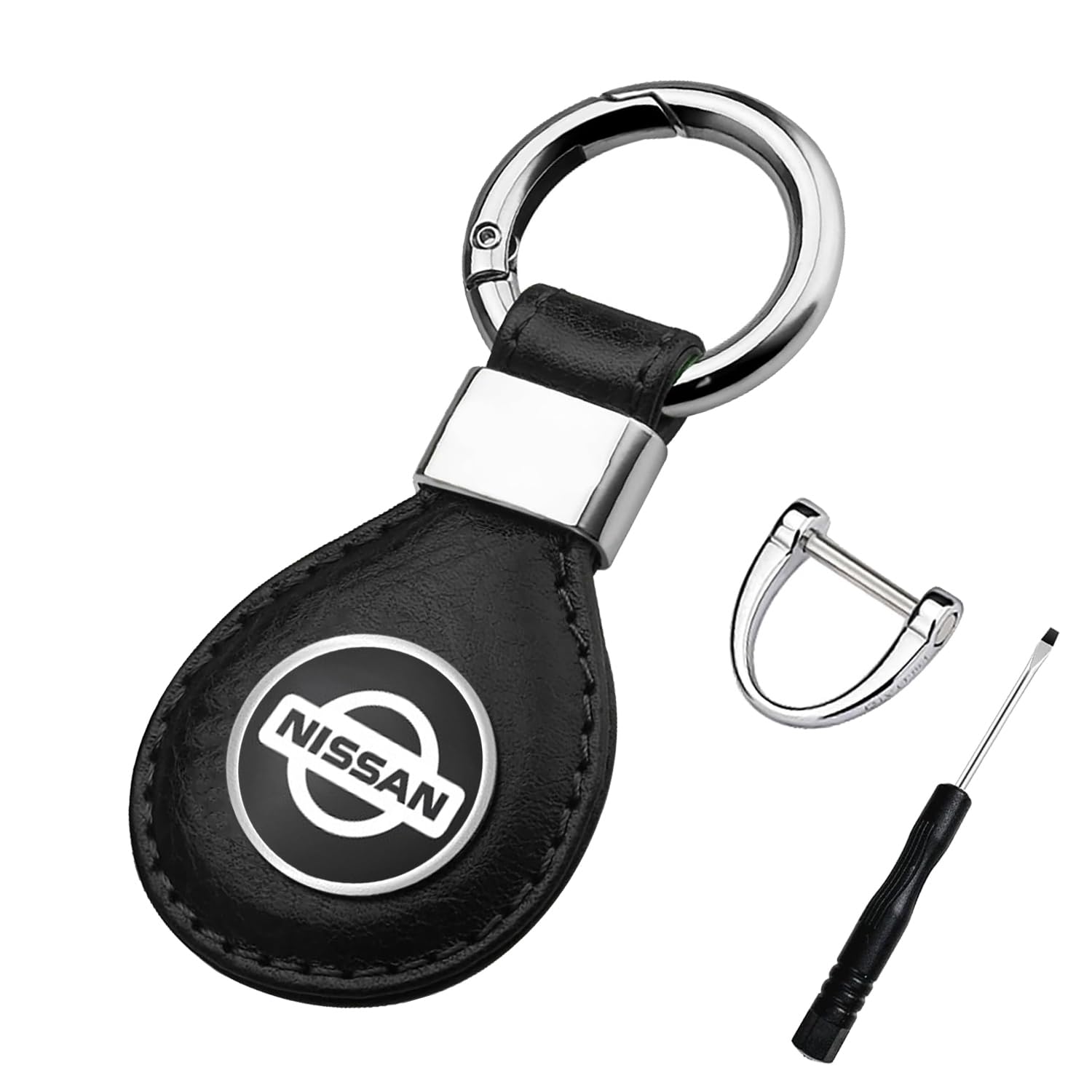 

MSWLED Модный брелок из натуральной кожи, кожаная сумка для ключей, кожаный брелок, брелок с логотипом автомобиля, Nissan 9.5cm x 4cm x 2.3cm