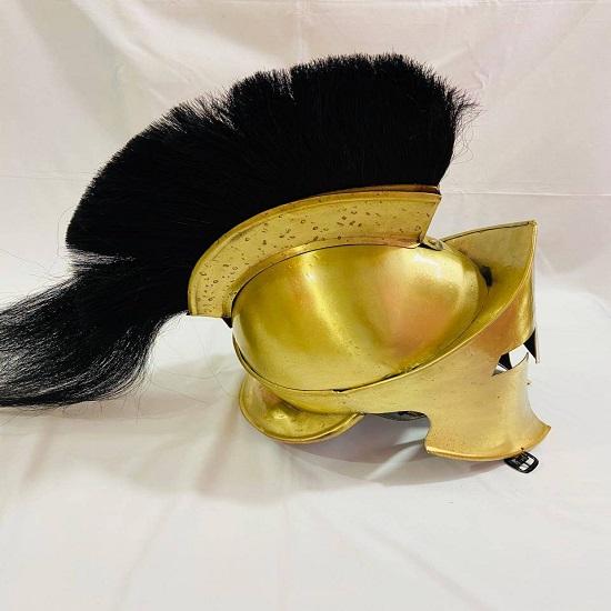 Elmo Spartan Re Leonida 300 - Medievale In Acciaio, Con Piuma Nera, Costume Halloween, Taglia Unica - Foto 2