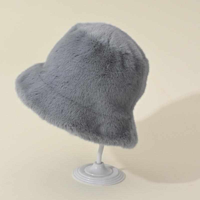 Autumn and winter ladies hat teddy plush bucket hat fashion versatile basin hat warm hat