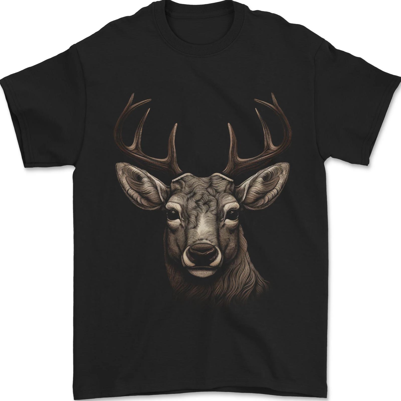 Stag Deer Mens T-Shirt 100% Cotton L