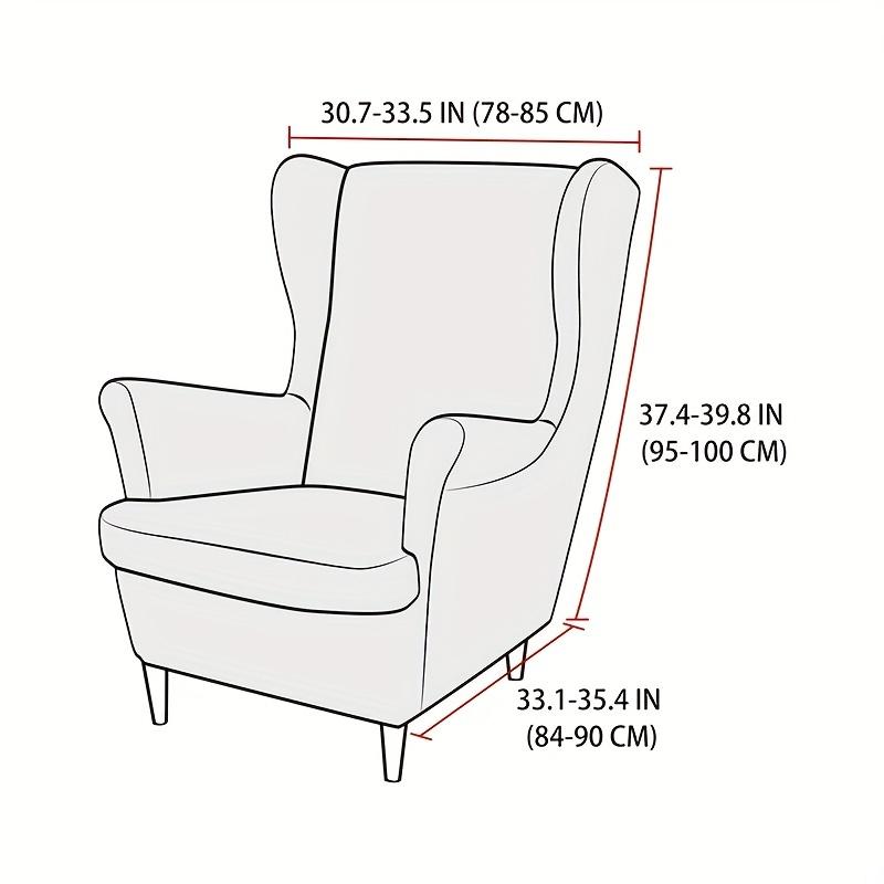 Jacquard Wing Chair Cover Dust-Proof Armchair Covers Non-Slip Sofa Slipcovers With Seat Cushion Cover For Living Room Bedroom
