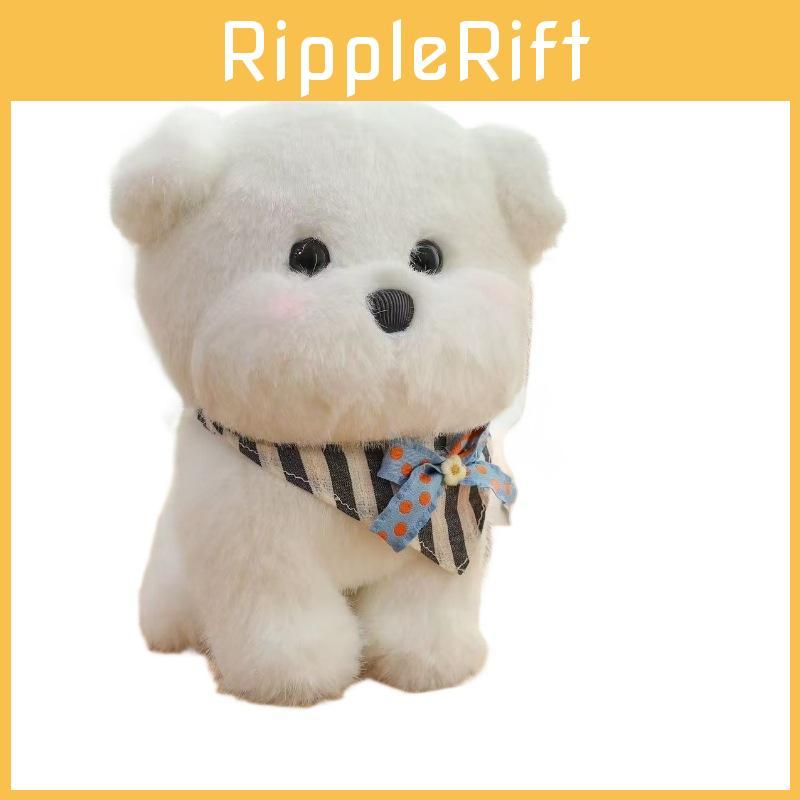 Scarf Triangular Bichon Frise Plush Toy Cute Stuffed Animal Doll Gift Birthday
