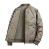 Herren Baumwollmantel Einfarbig Stehkragen Langarm Lässiger Baseballstil Mantel mit Taschen Winter Verdickt Warm Oberbekleidung