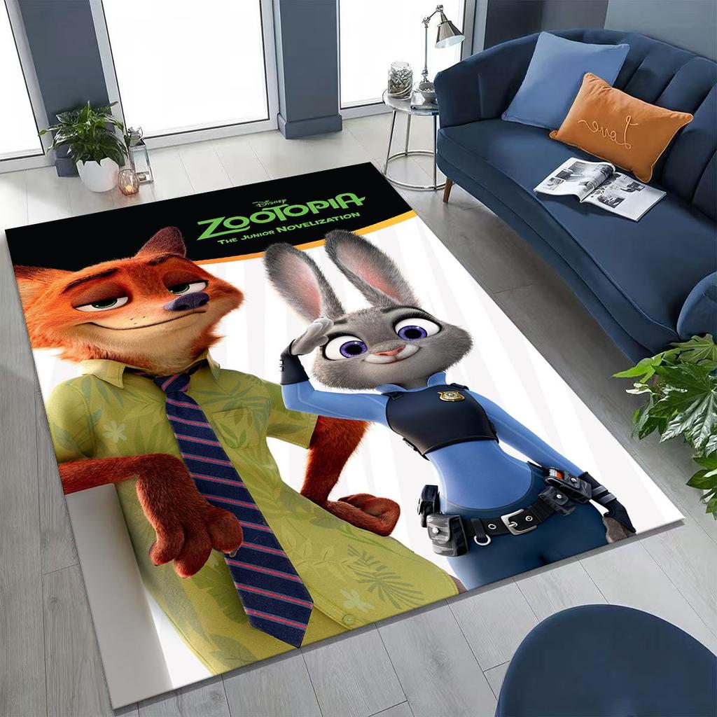 27 Style Zootopia Judy Nick Cartoon Rug for Bedroom Living Room Sofa Home Doormat Decor, Large Kids Non-slip Floor Mat Gift