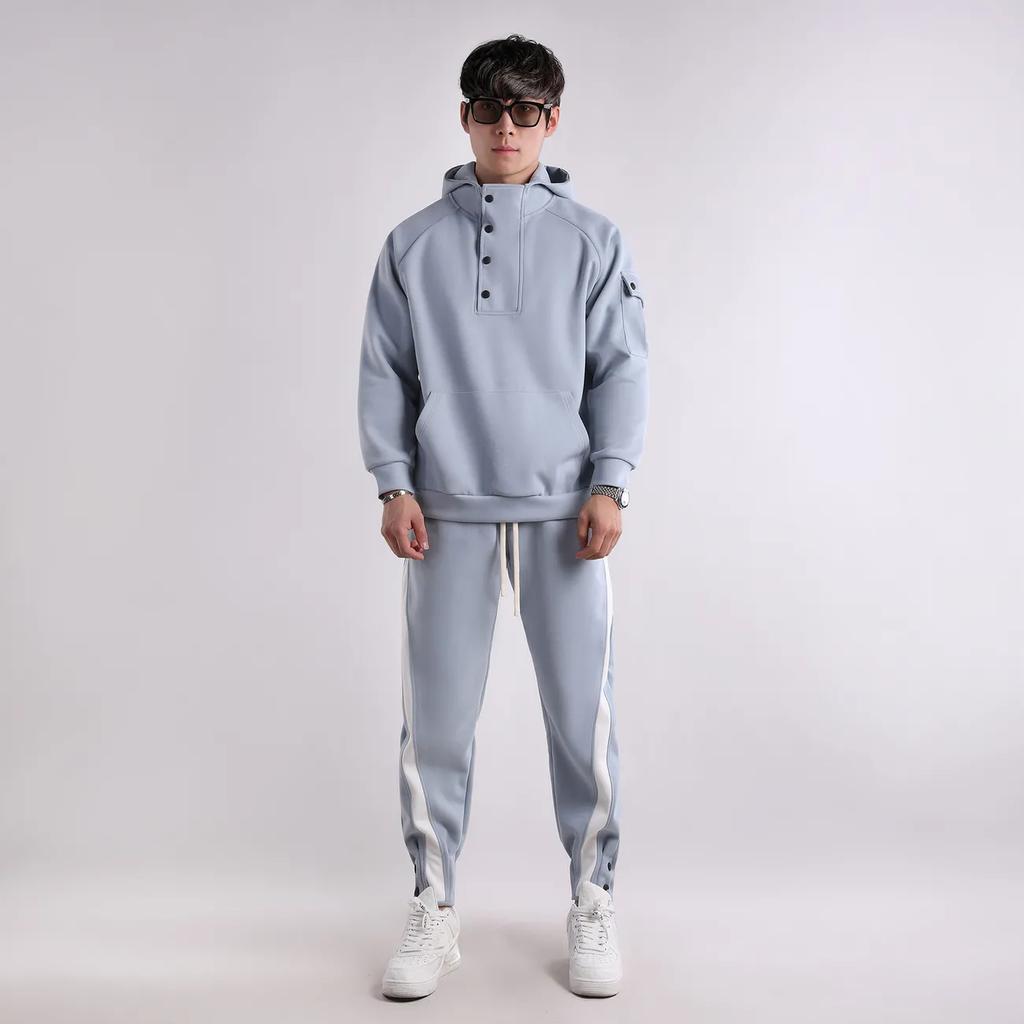 Simple Outdoor Spring and Autumn Men's Sweater Casual Sports Suit Trousers Suit Hooded Long Sleeves