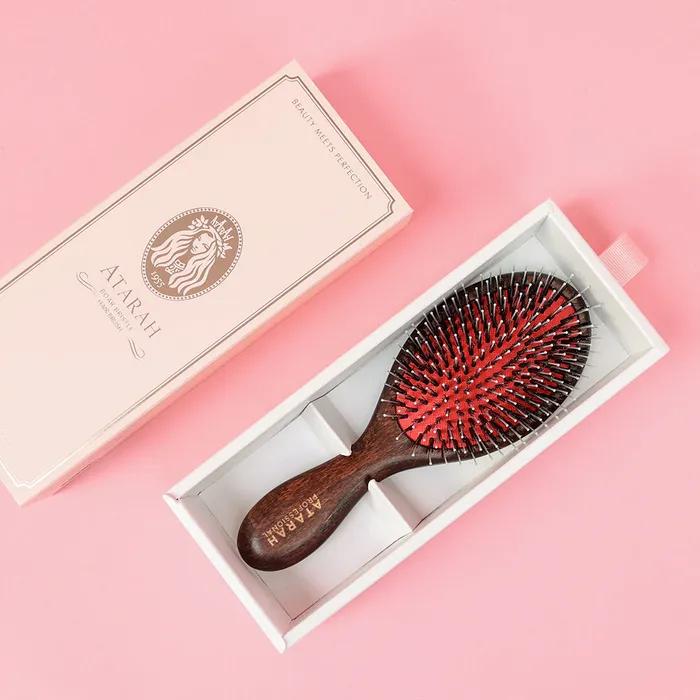 Atara Donmo Cushion Wooden Compact Hair Brush AT-PWCB