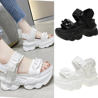 Sommer Wedges Sandalen 9 cm Damen Strand Hausschuhe High Heel Sandalen Frauen Freizeitschuhe Plattform klobige Schuhe